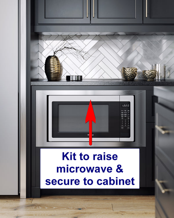 Kit to Raise Microwave & Center in Cabinet Opening